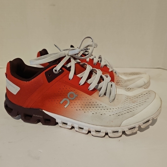 On Cloudflow 3.0 Womens Size 7.5  Rust White Red Athletic Running Shoes - Picture 1 of 9